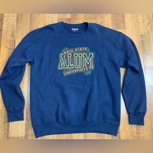 Vtg Jansport Ball State Alumni Mens XL Crewneck Sweatshirt Navy Blue Embroidered